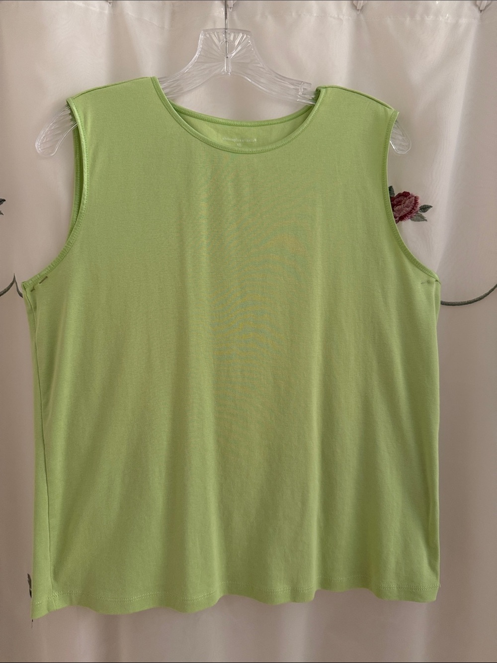 Christopher & Banks Lime Green Sleeveless Crewneck Tank